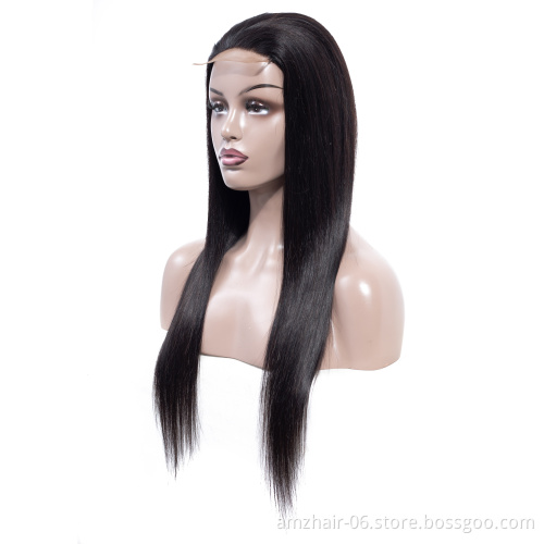 Pre Plucked Transparent Swiss Lace Wig 5X5 Lace Closure Human Hair For Black African American Women Peruvian Glueless Hair wigs